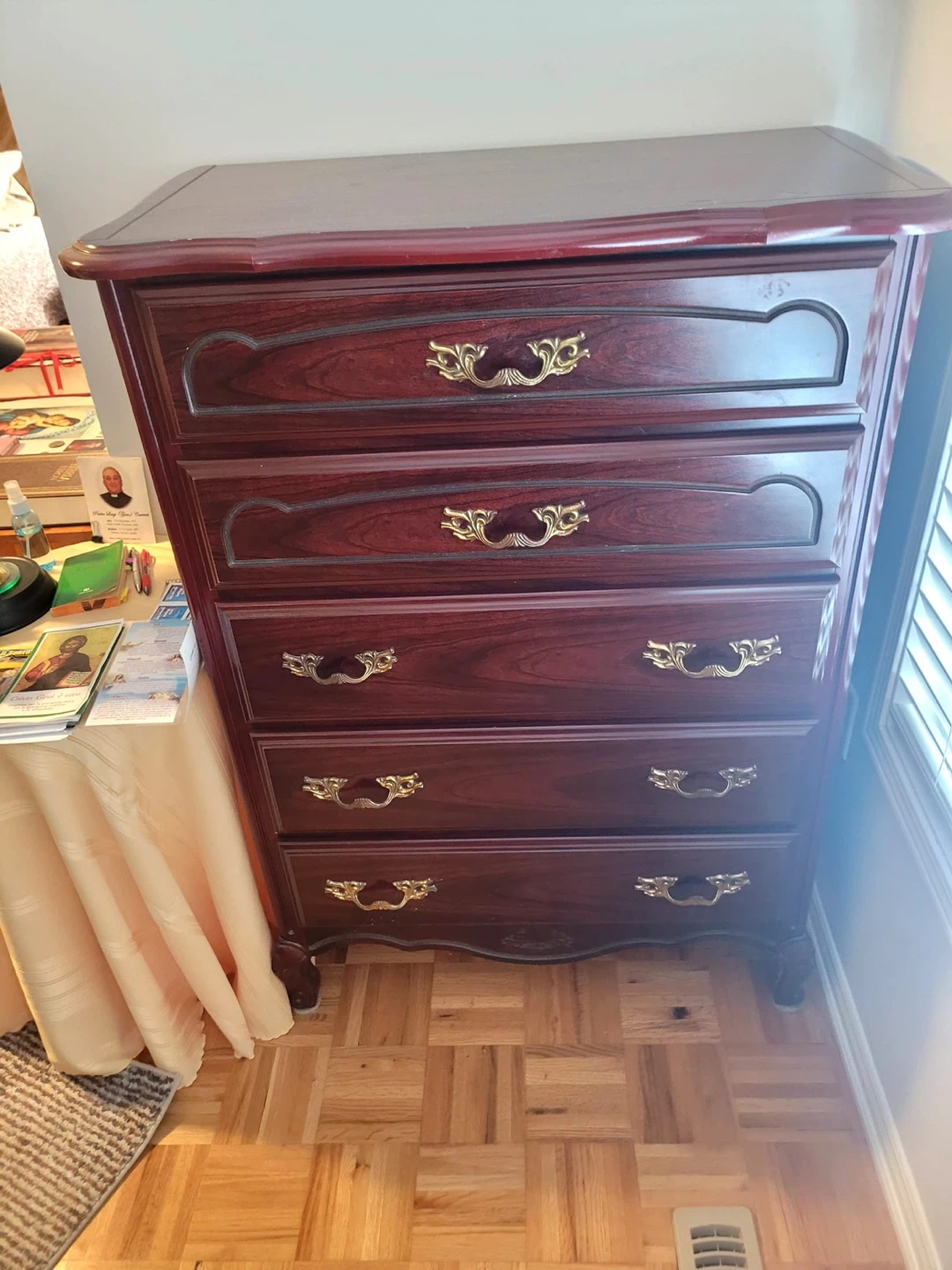 Dark Wood 5-Drawer Dresser - photo 2