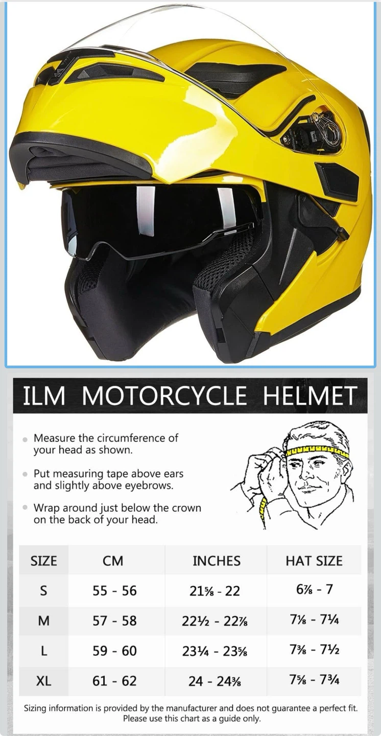 Brand new ILM Yellow Motorcycle Helmet