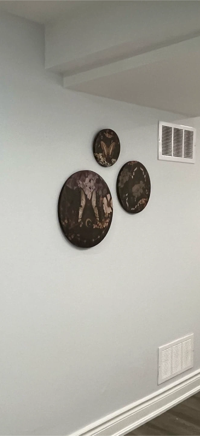 Set of 3 Round Wall Art Pieces