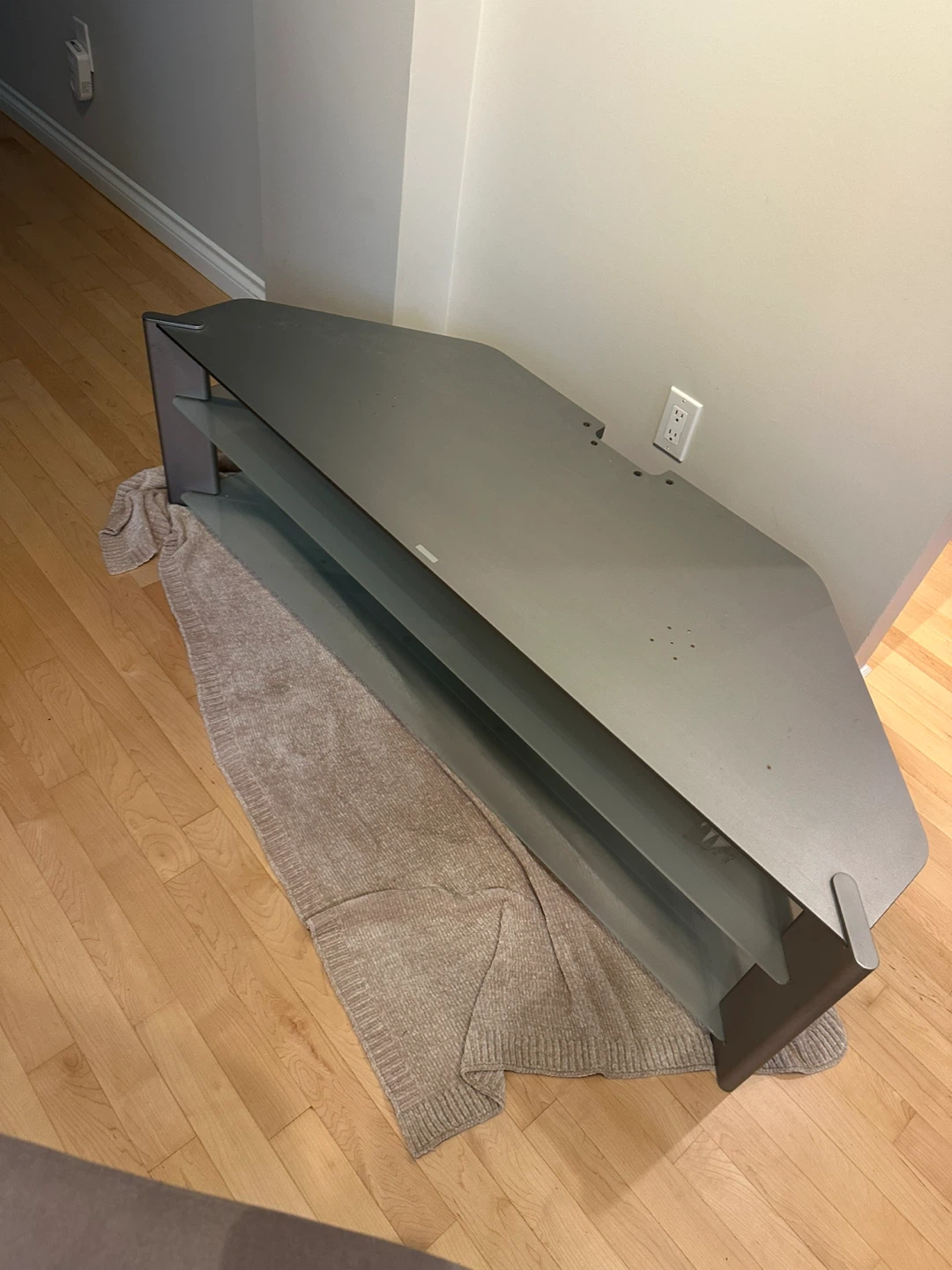 Glass and Metal Corner TV Stand - photo 3