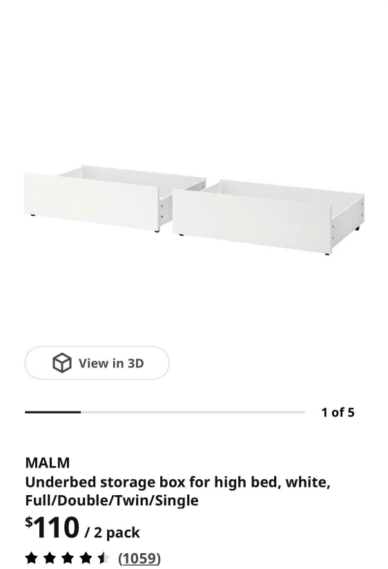 IKEA MALM High Bed Frame with Drawers - photo 2