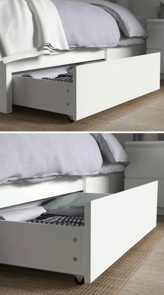 IKEA MALM High Bed Frame with Drawers - photo 4