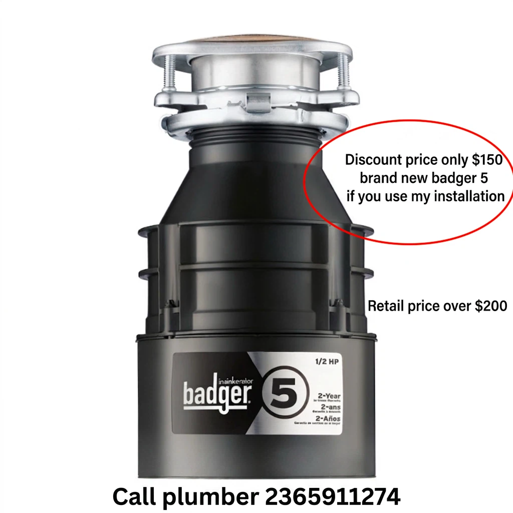 Badger 5 1/2 hp garburator , Kithen sink and plumbing
