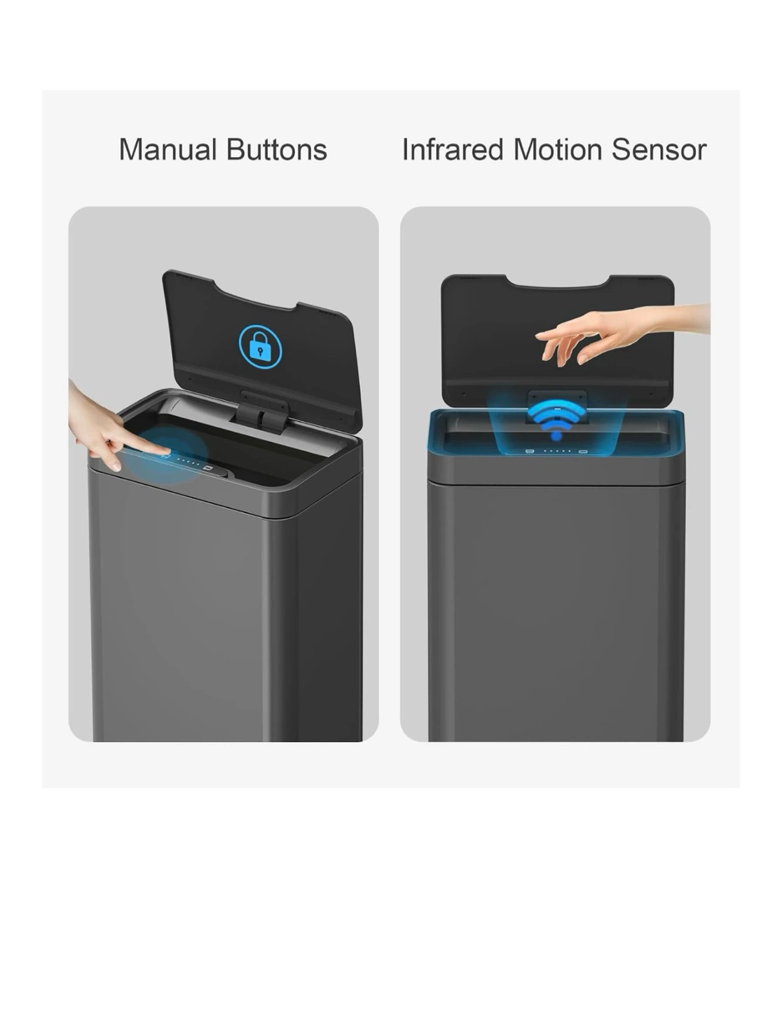 Brand new! Motion Sensor Trash Can with Soft Close Lid - photo 2