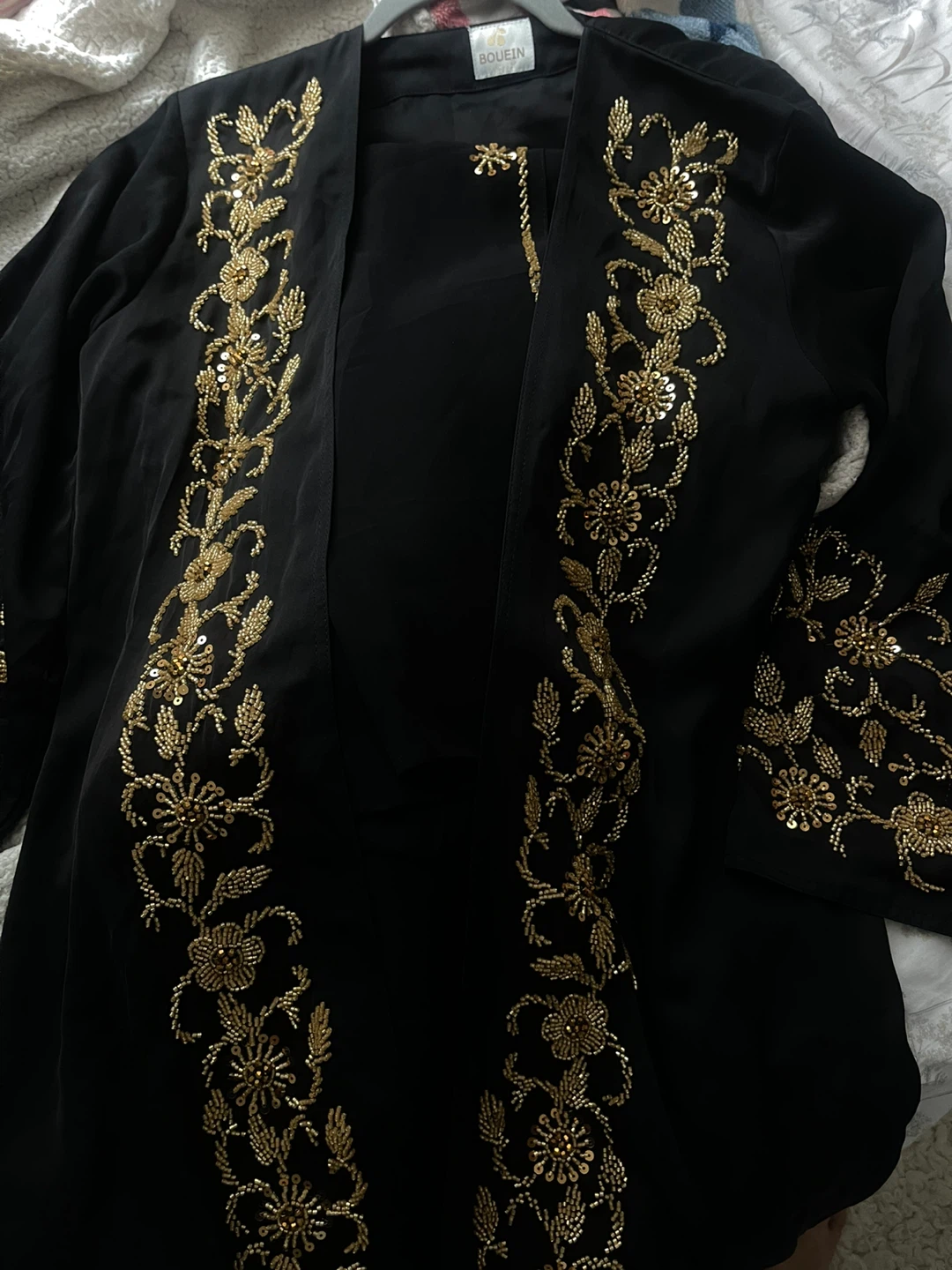 Black Abaya with Gold Embellishment