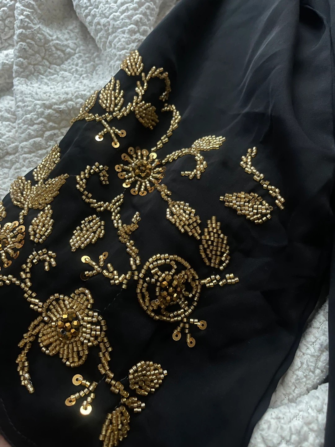 Black Abaya with Gold Embellishment - photo 3