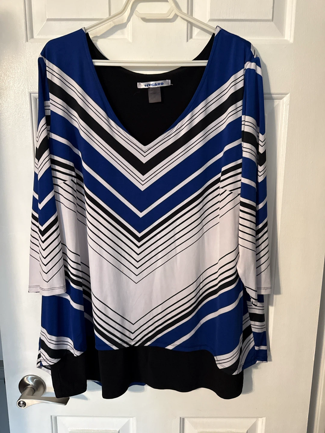 NYGÅRD Blue White Black Striped Top