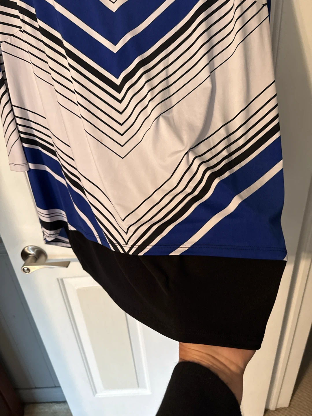NYGÅRD Blue White Black Striped Top - photo 3