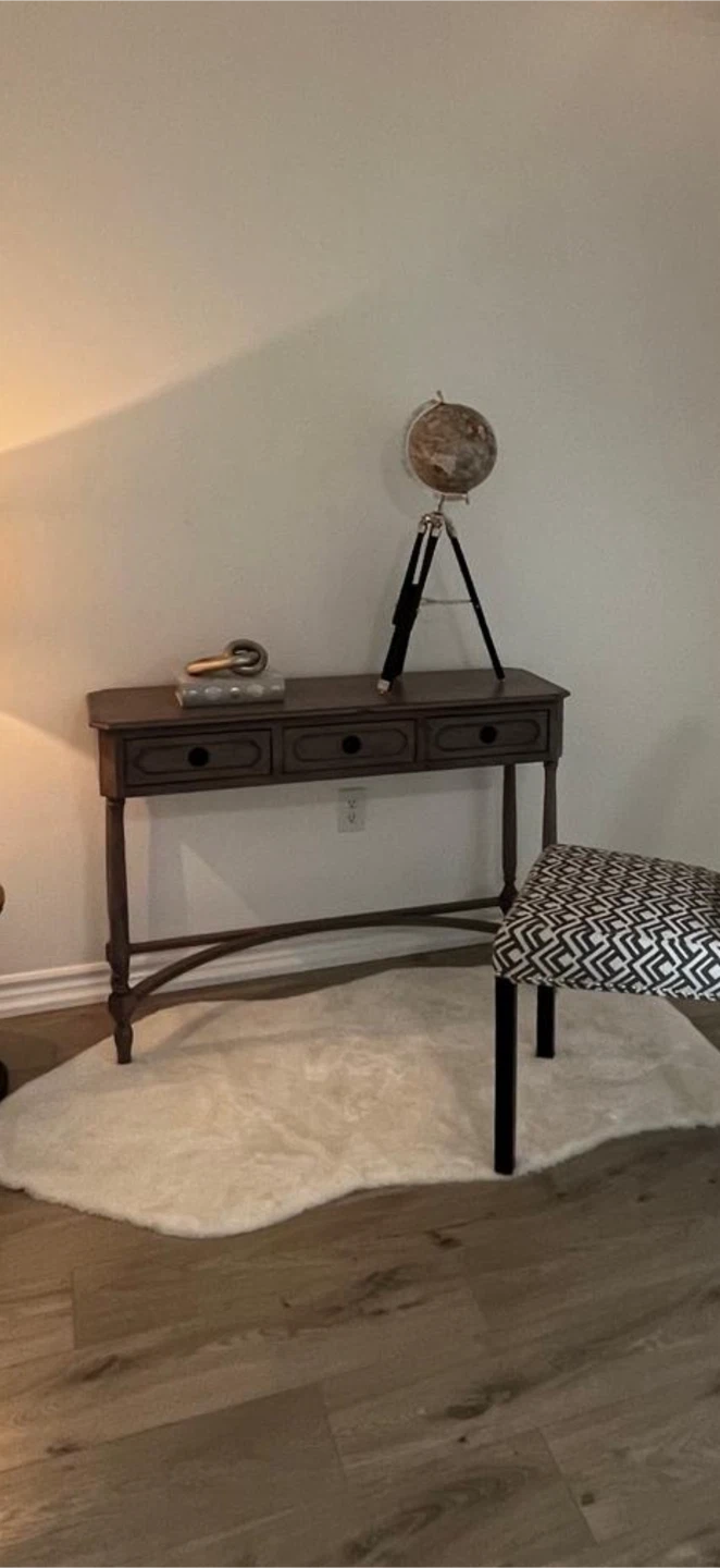 Brown Console Table with 3 Drawers
