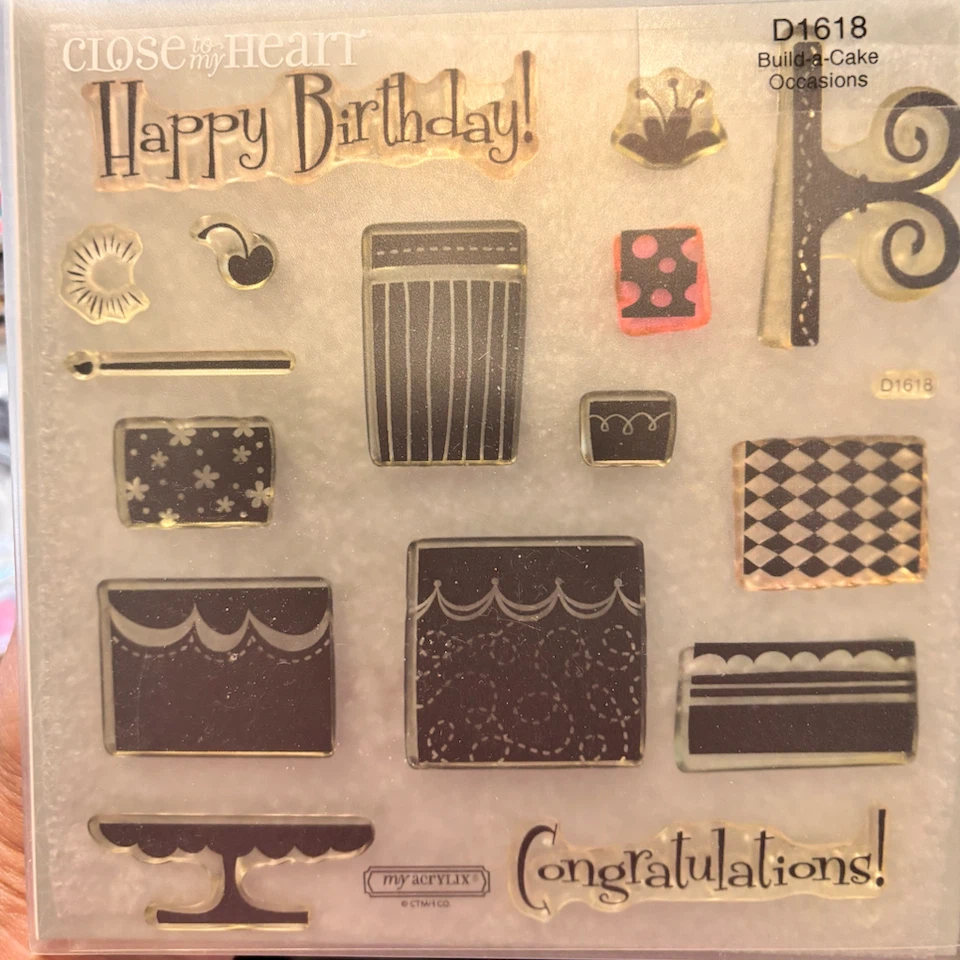 Close to My Heart D1618 Build-a-Cake Occasions Stamp Set