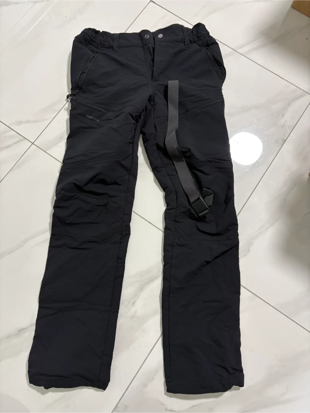 Black Quechua Ski Pants with Suspenders
