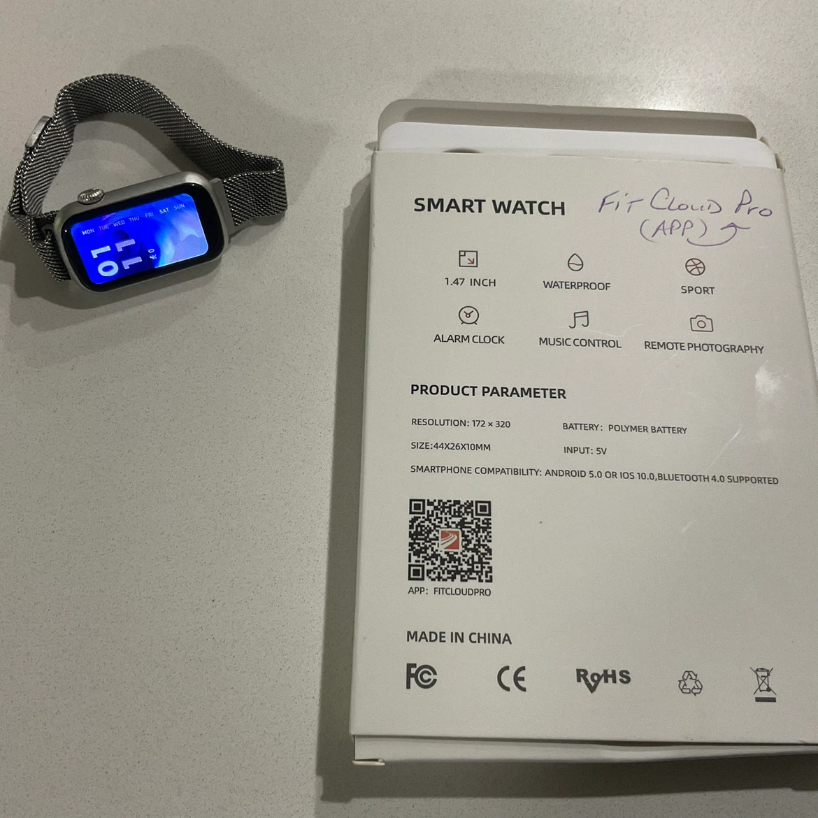 HM08 Smart Watch with Silver Mesh Band - photo 2