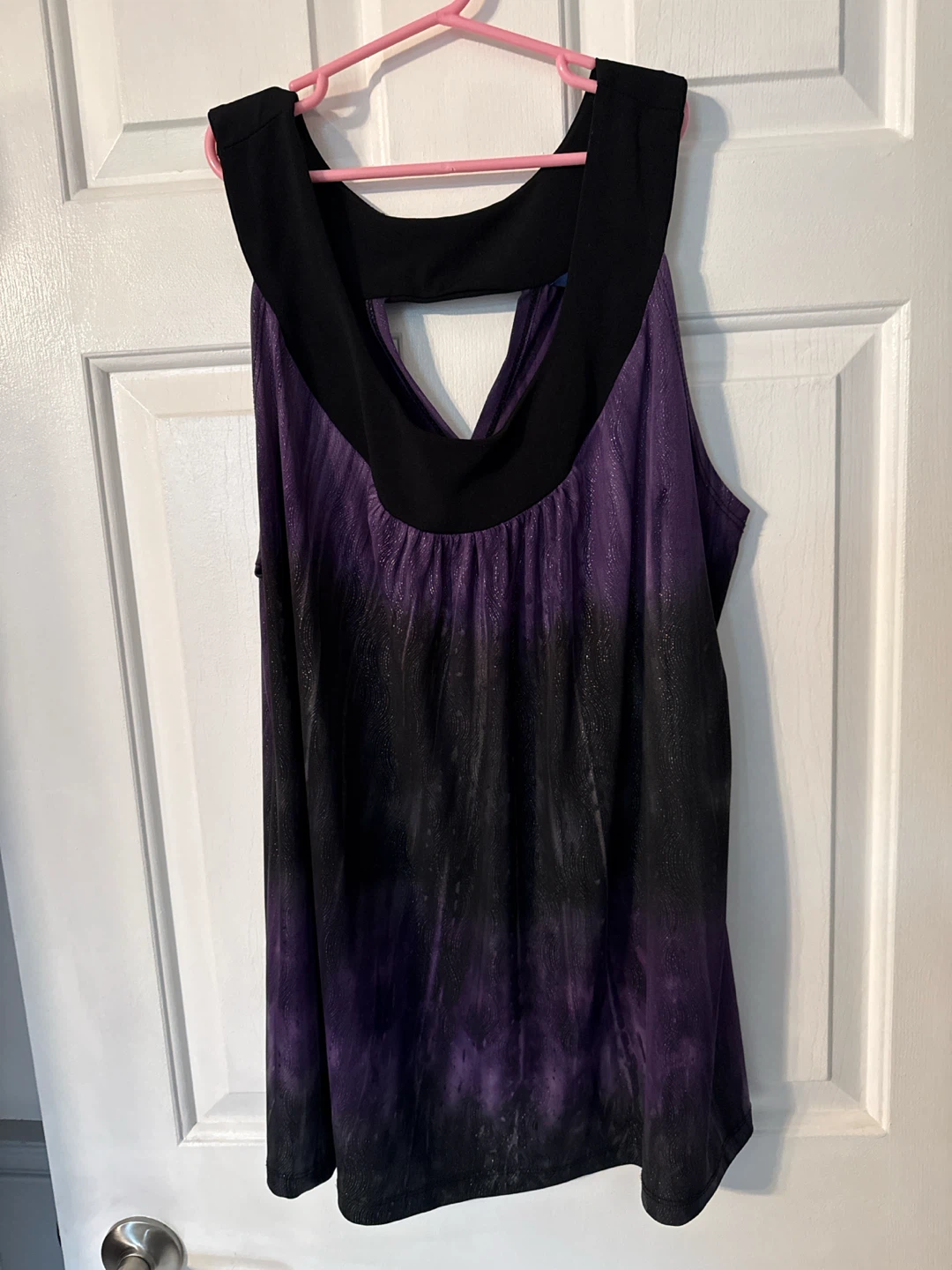 ENCORE Purple & Black Ombre Sparkle Tank Top