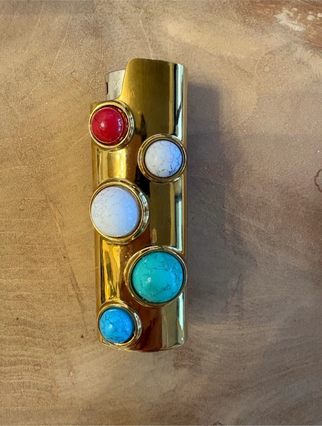 UNIQUE GIFT! Gold Lighter Holder with Gemstones - photo 2
