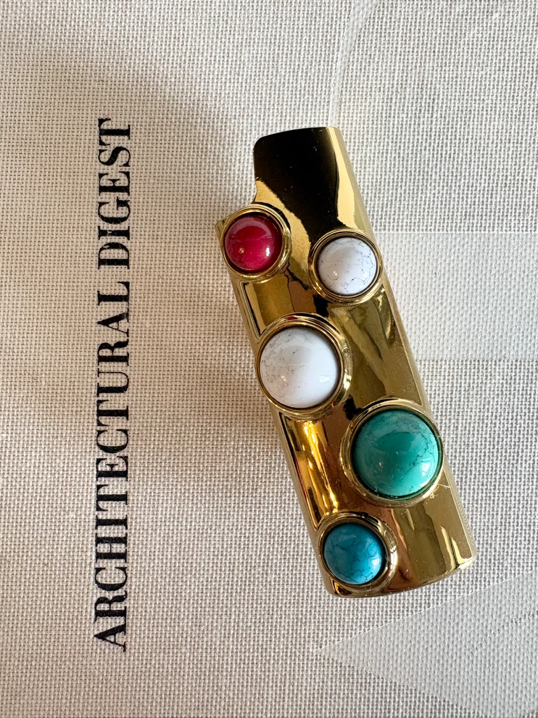 UNIQUE GIFT! Gold Lighter Holder with Gemstones - photo 3