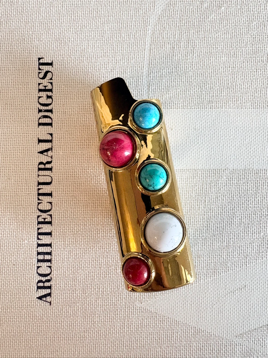 UNIQUE GIFT! Gold Lighter Holder with Gemstones - photo 4