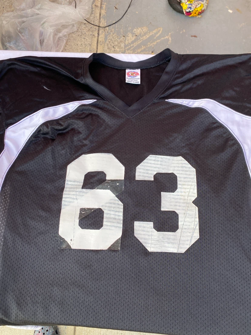 Youth XL Football Jersey #63 Black White - photo 2