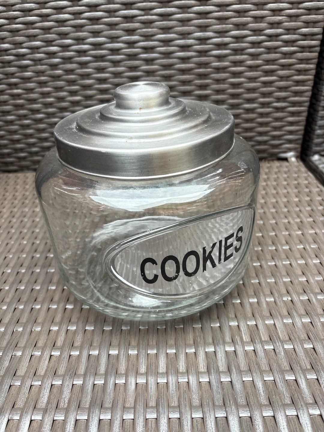 Glass Cookie Jar with Metal Lid