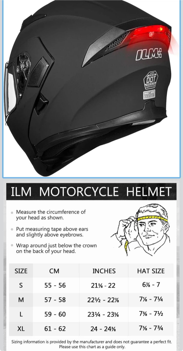 Brand new! ILM Motorcycle Helmet - Matte Black - Size M