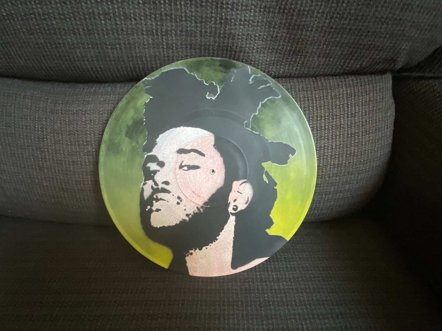 Spray painted record - The Weeknd