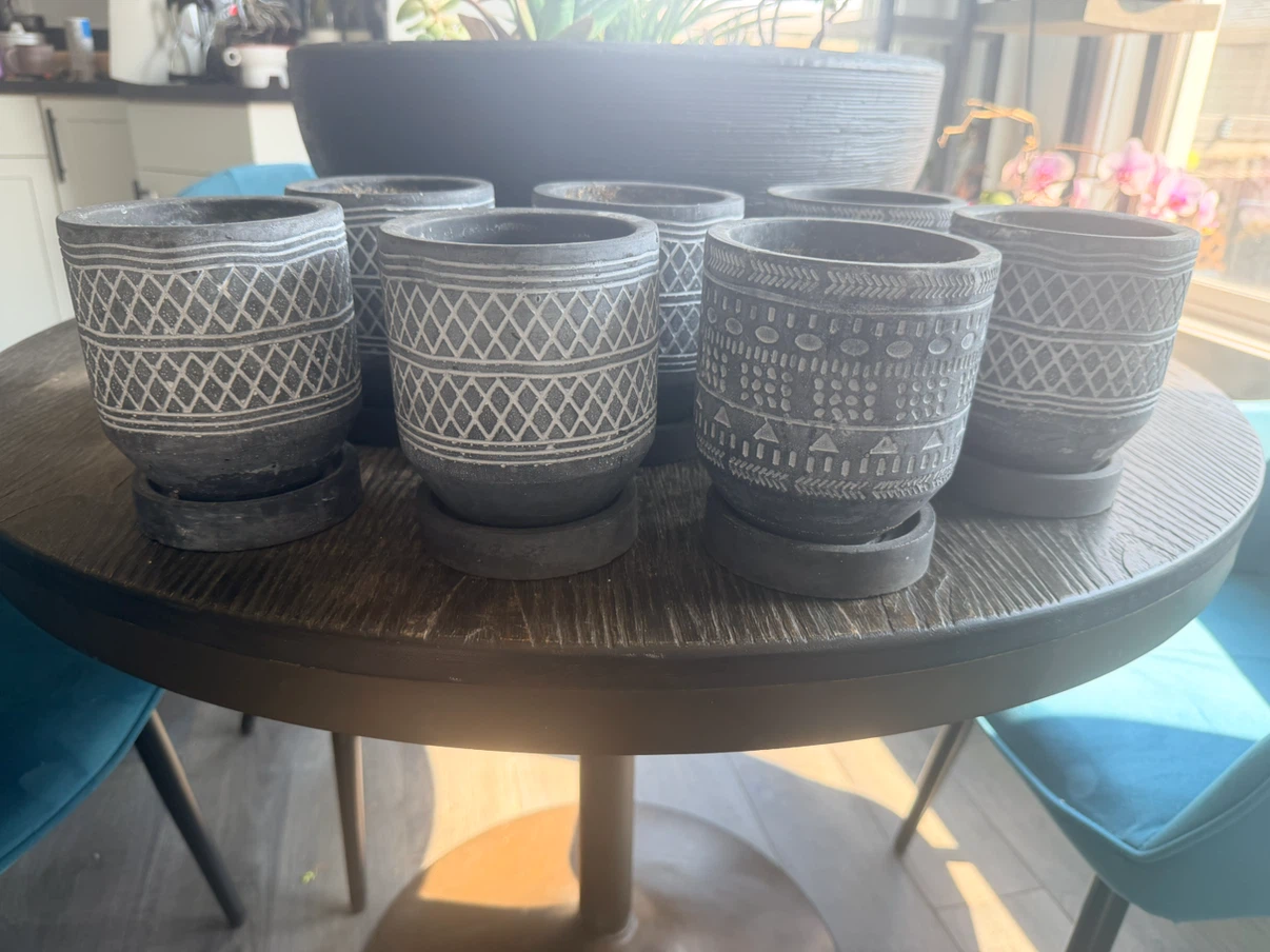 Set of 7 Small Decorative Planters