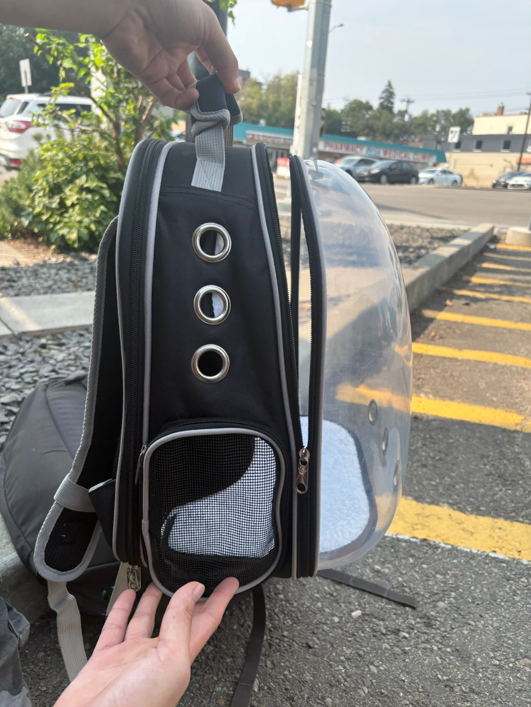 Black bubble pet carrier backpack - photo 3