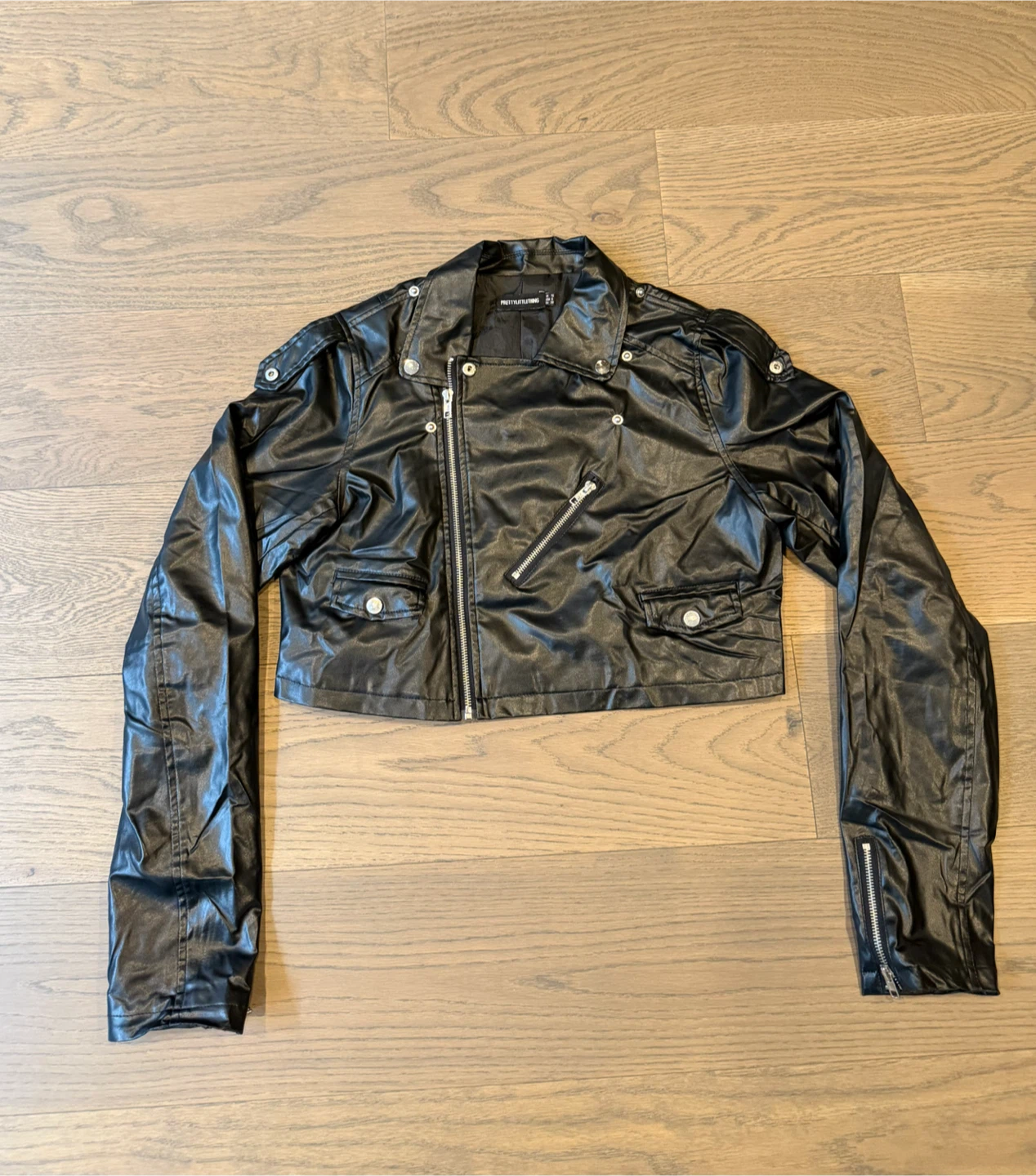 Black Faux Leather Biker Jacket