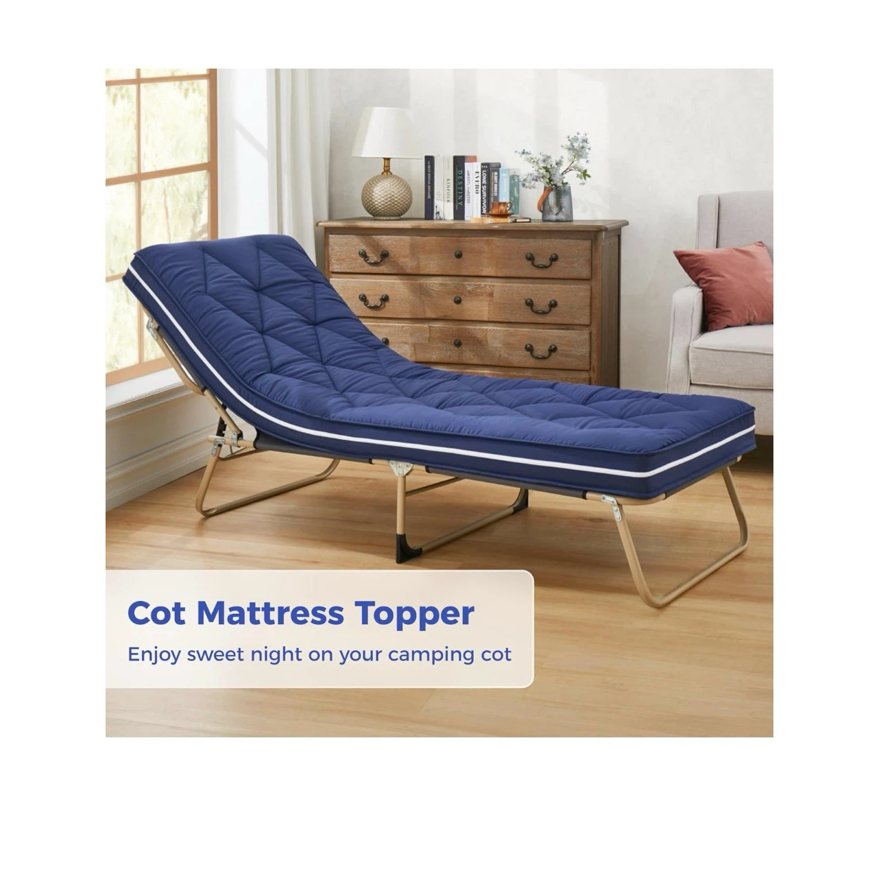Brand new! Blue Camping Cot Mattress Topper - photo 4