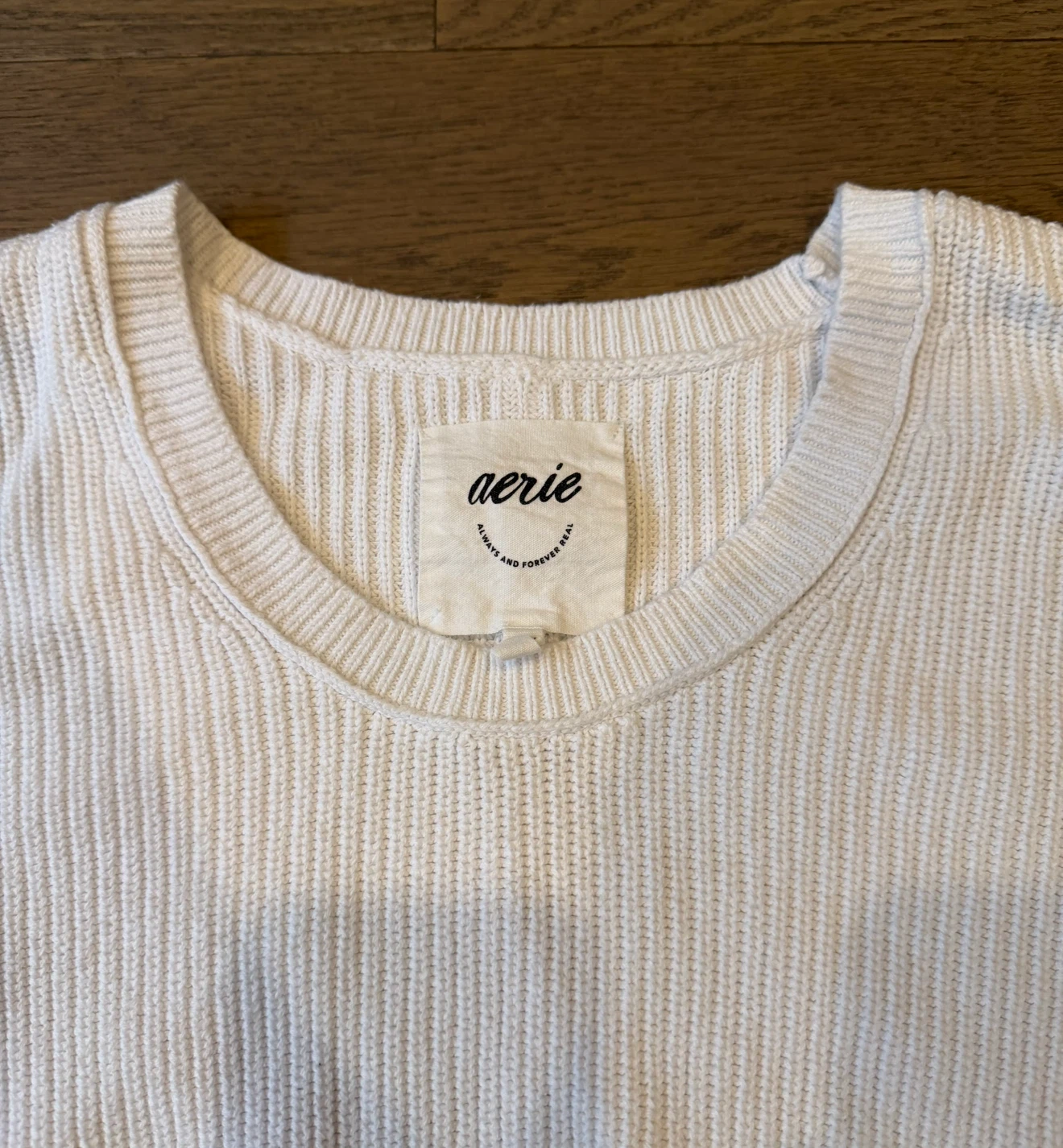 Aerie White Waffle Knit Sweater - photo 2