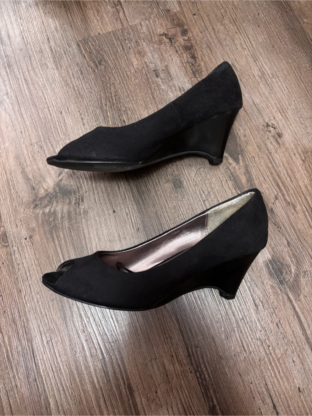 George Black Peep Toe Wedge Heels - photo 2