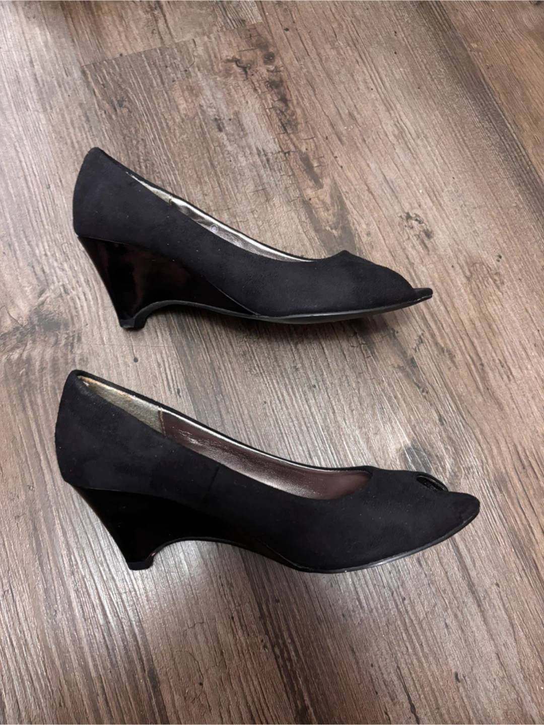 George Black Peep Toe Wedge Heels - photo 3