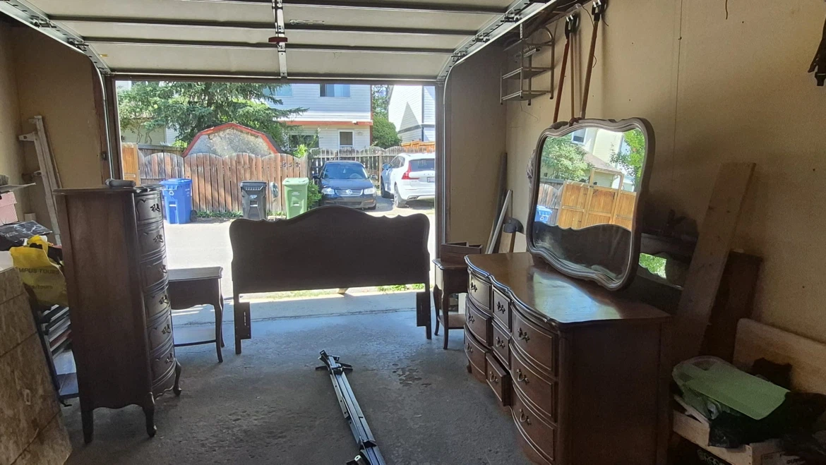 Vintage Wooden Dresser with Mirror