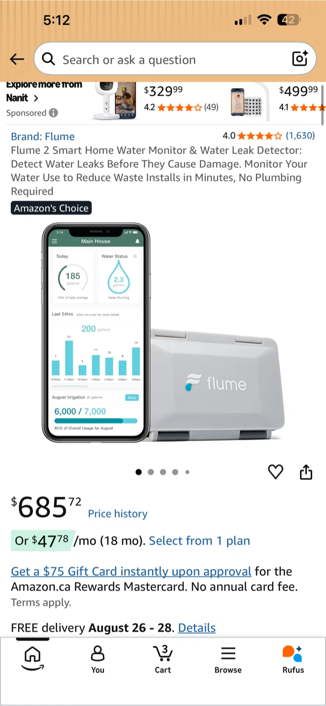 Flume 2 Smart Home Water Monitor & Water Leak Detector
