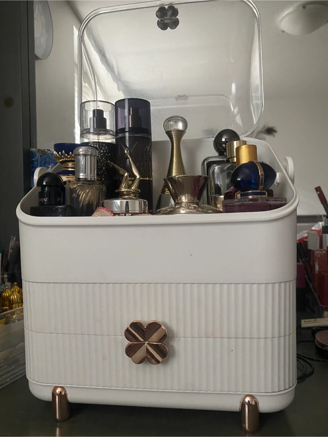 White Makeup Organizer with Drawers