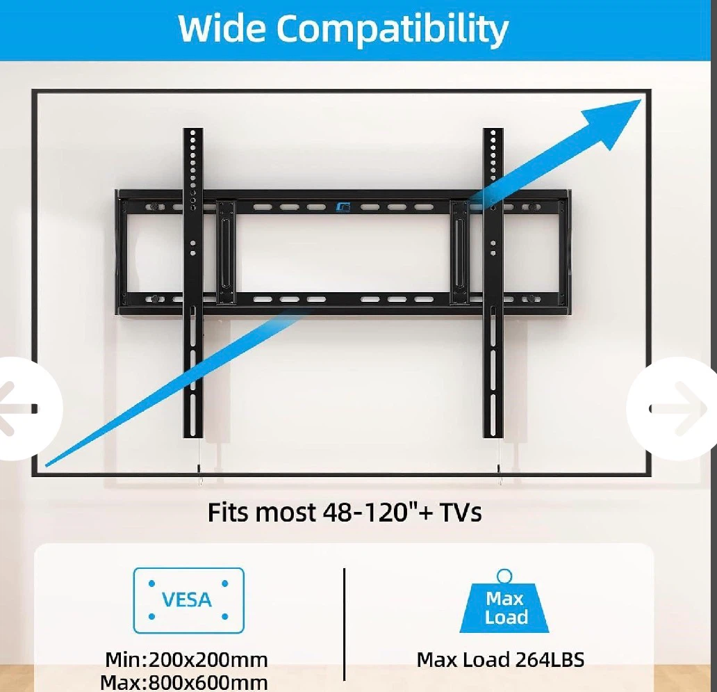 Black TV Wall Mount for 48-120" TVs - photo 2