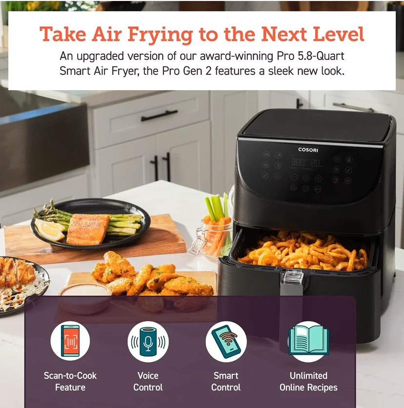 COSORI Pro Gen 2 Smart Air Fryer 5.8-Quart - photo 2