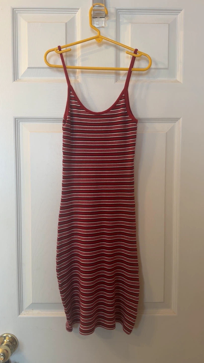 Brandy Melville Red Striped Mini Dress