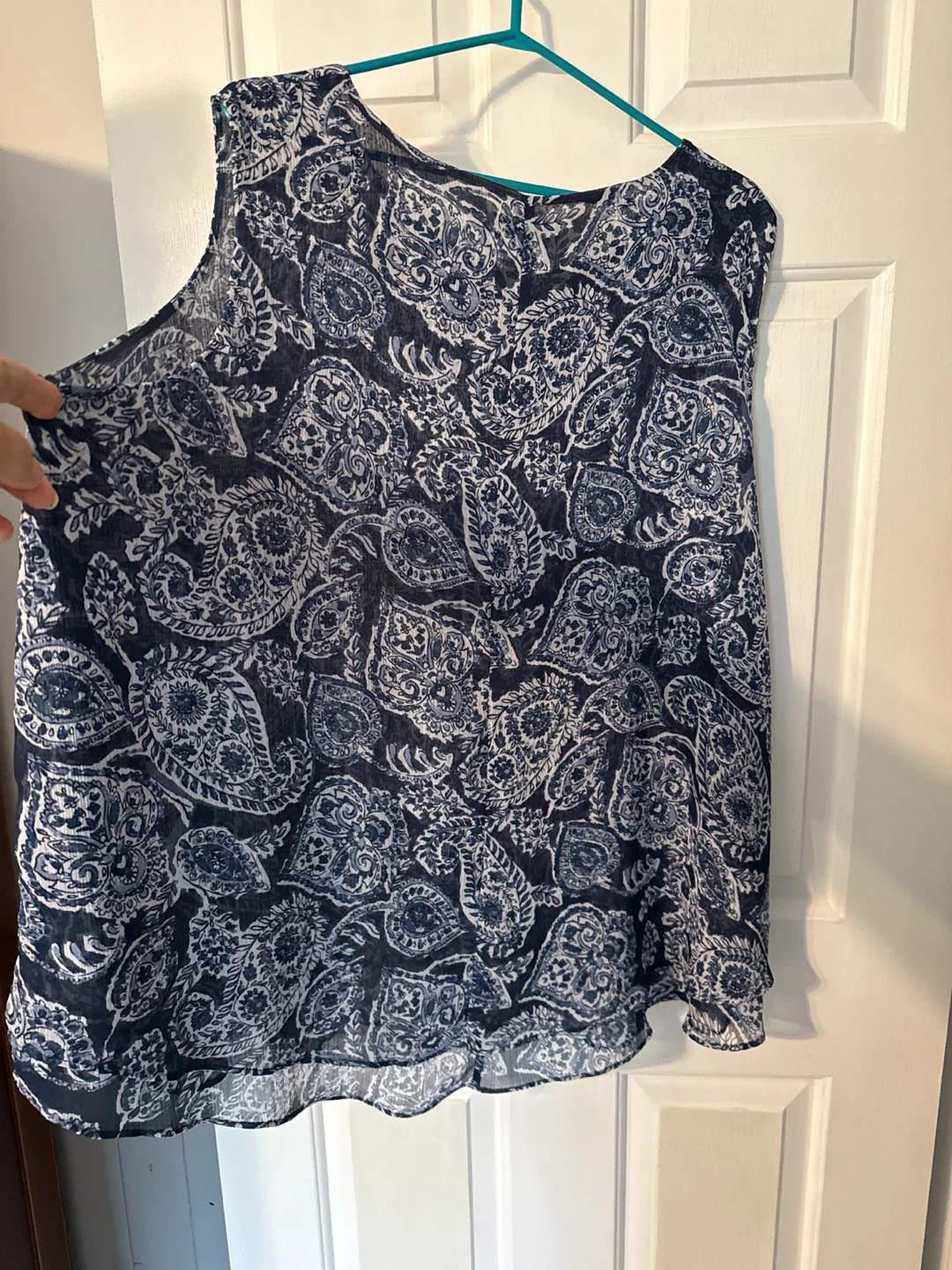 Cristina B. Women's Blue Paisley Print Sleeveless Top 3X - photo 4