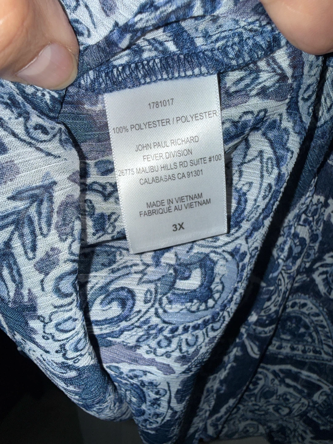 Cristina B. Women's Blue Paisley Print Sleeveless Top 3X - photo 5