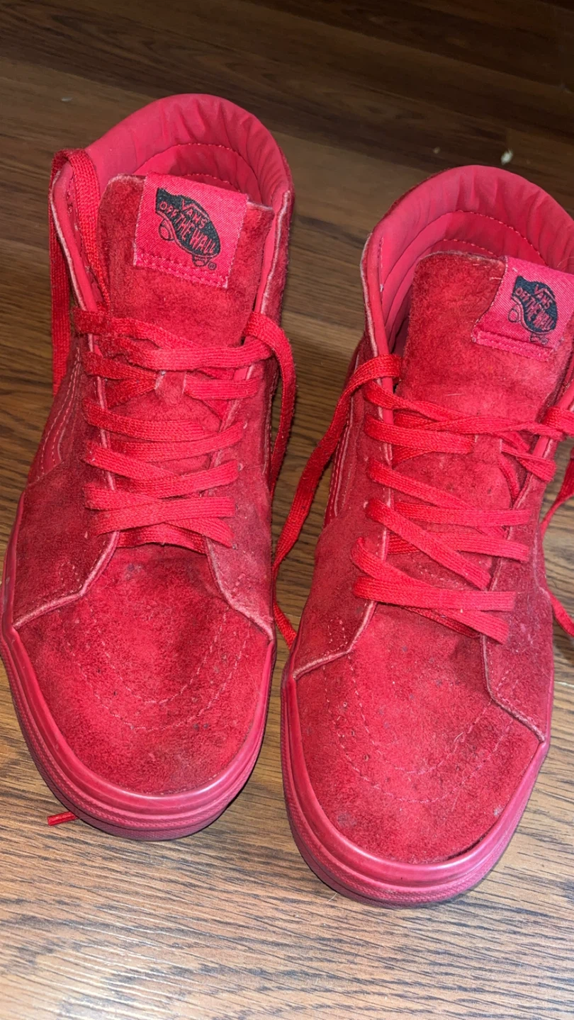 Red Vans High Top Sneakers