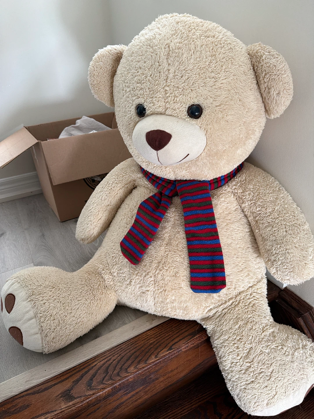 Giant Teddy Bear with Scarf