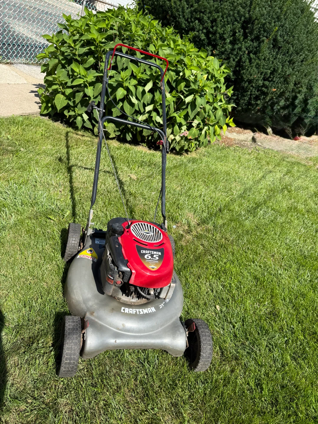 Craftsman 6.5 h p Lawnmower 21 inch Mulcher.$80.00 best offer.