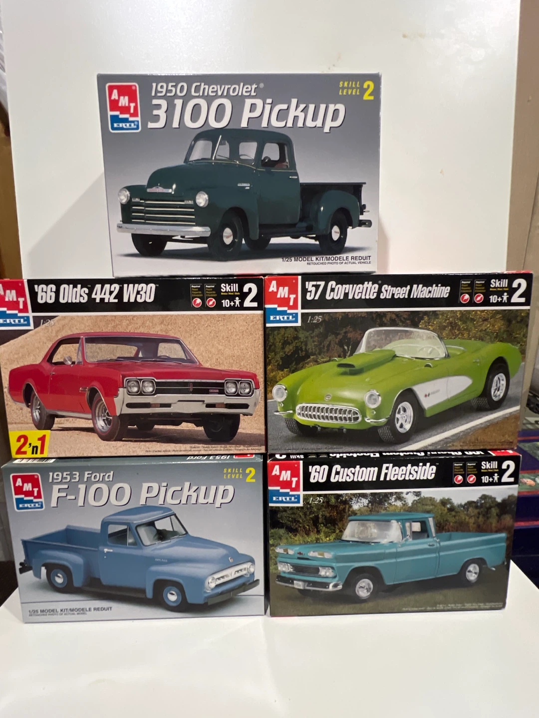 Set of 5 AMT Ertl model car kits