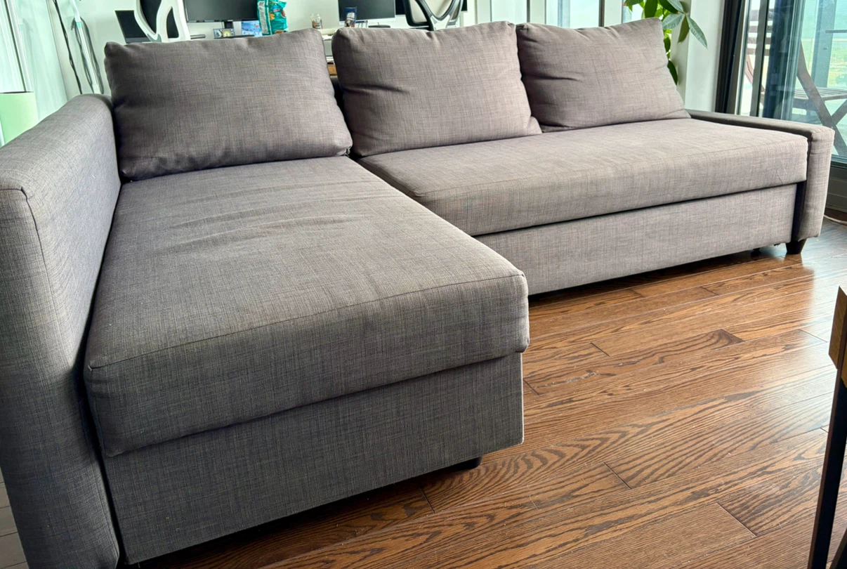 Corner sofa bed with storage - FREIHETEN - IKEA - Dark Grey - photo 3