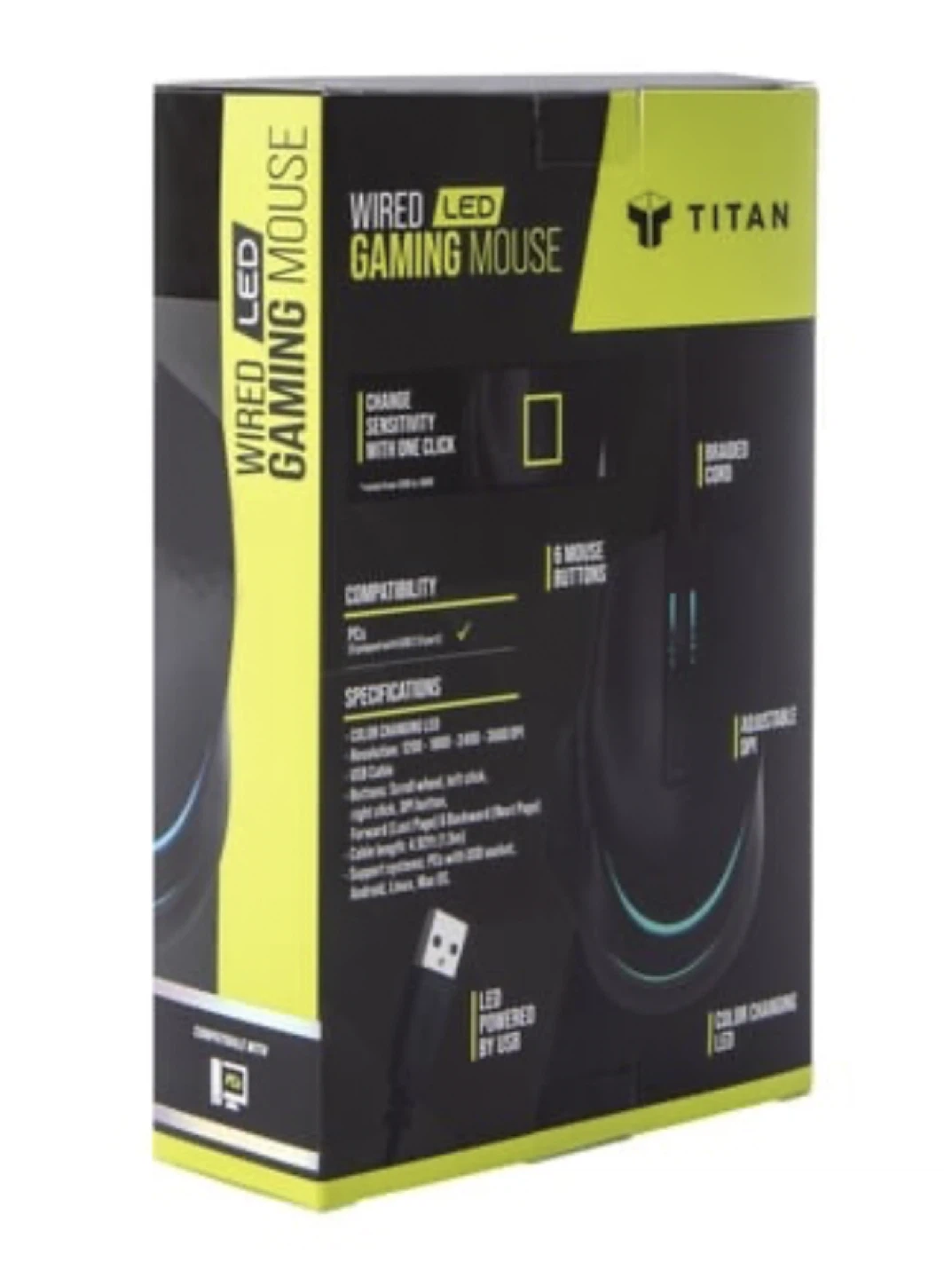 Titan Wired LED Gaming Mouse - photo 2