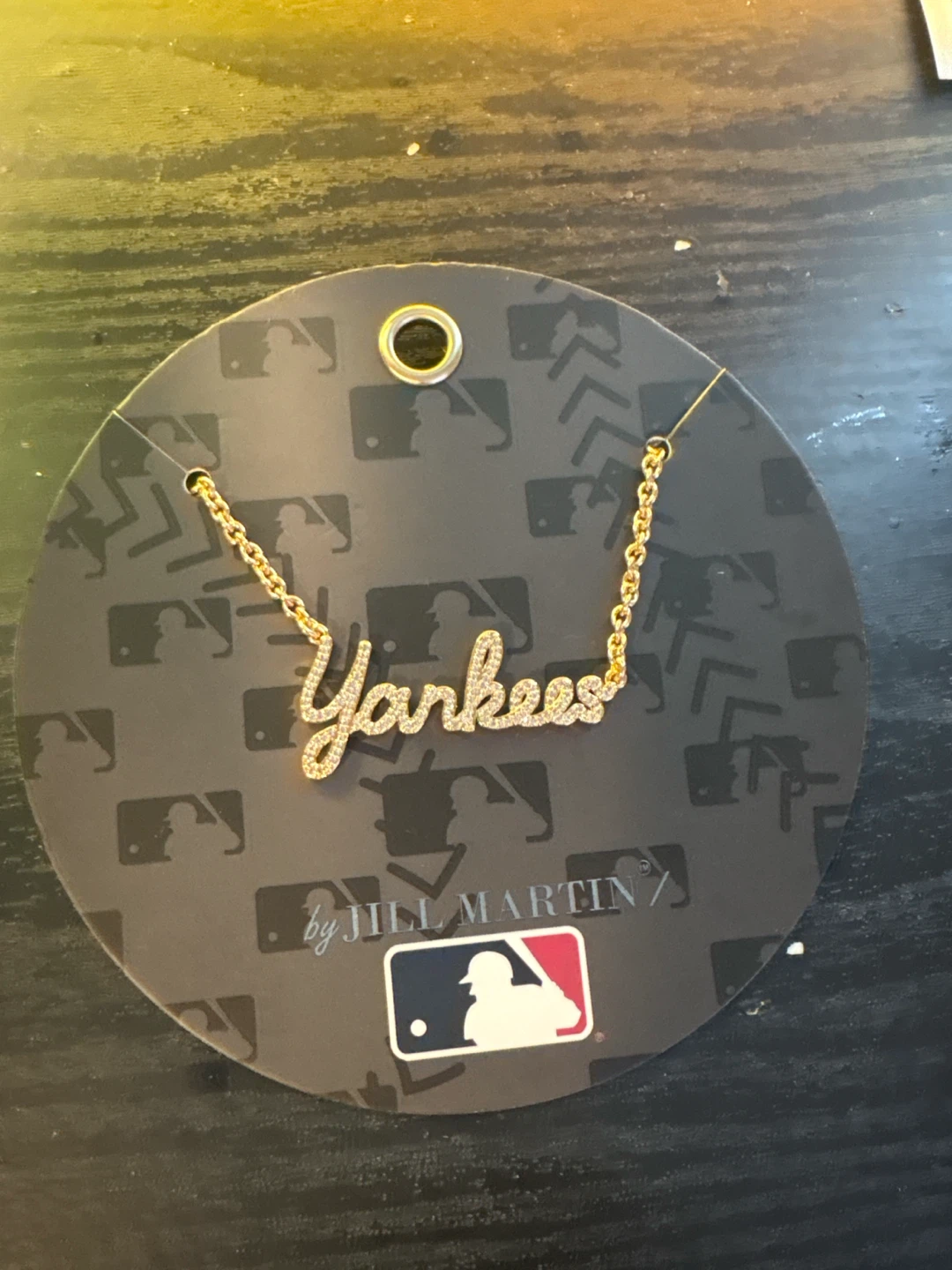 New York Yankees Script Bedazzled Necklace by Jill Martin