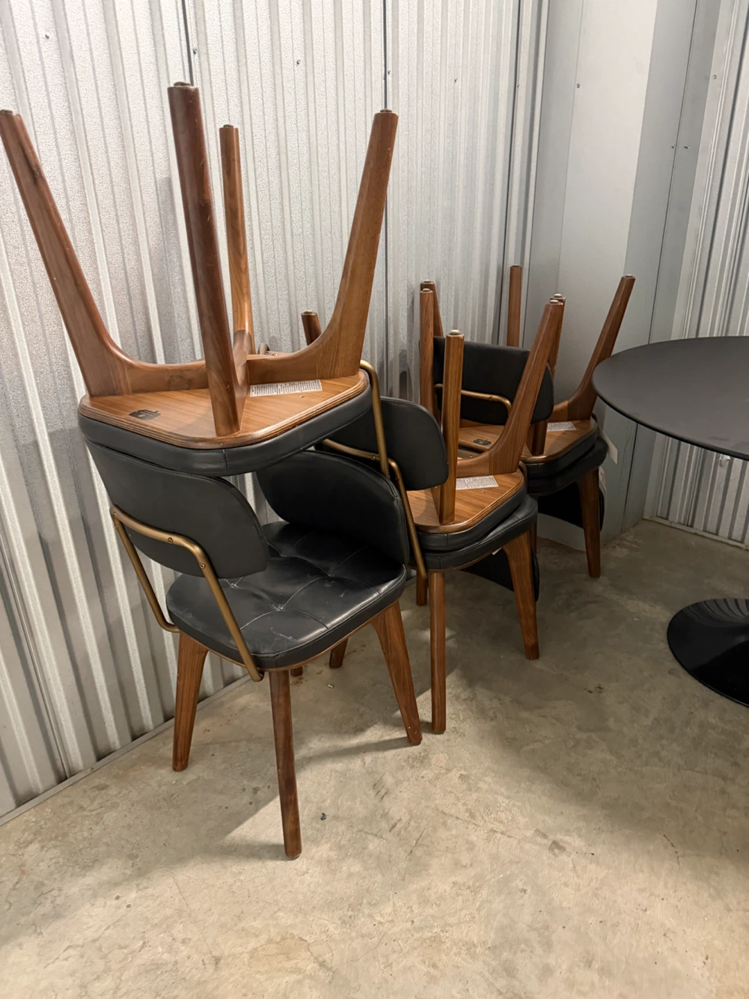 Stellar works black  Leather Dining Chair - photo 4