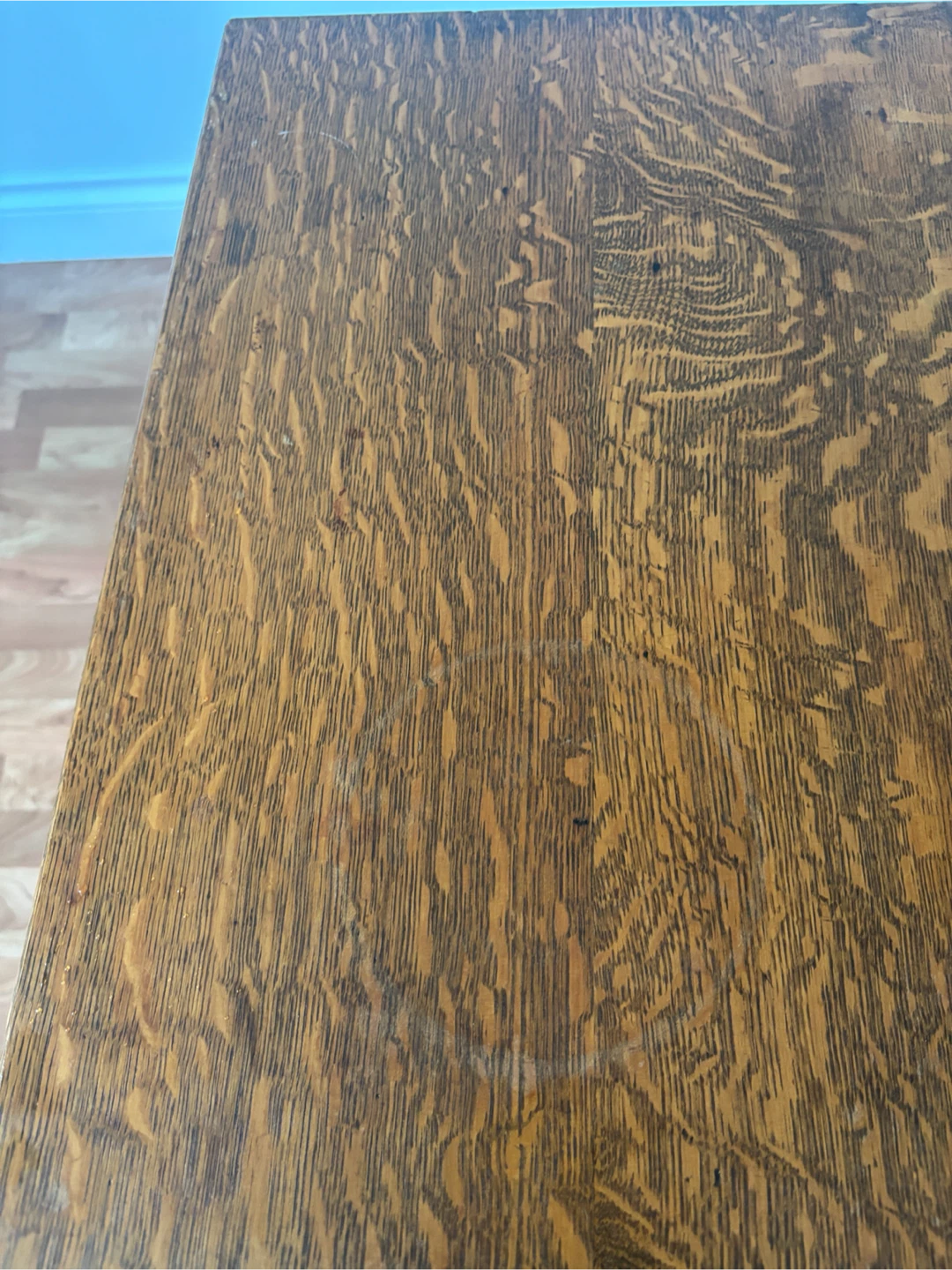 Antique Oak Side Table - photo 3