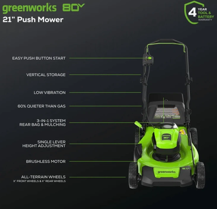 Greenworks 80V 21" Push Mower - photo 5