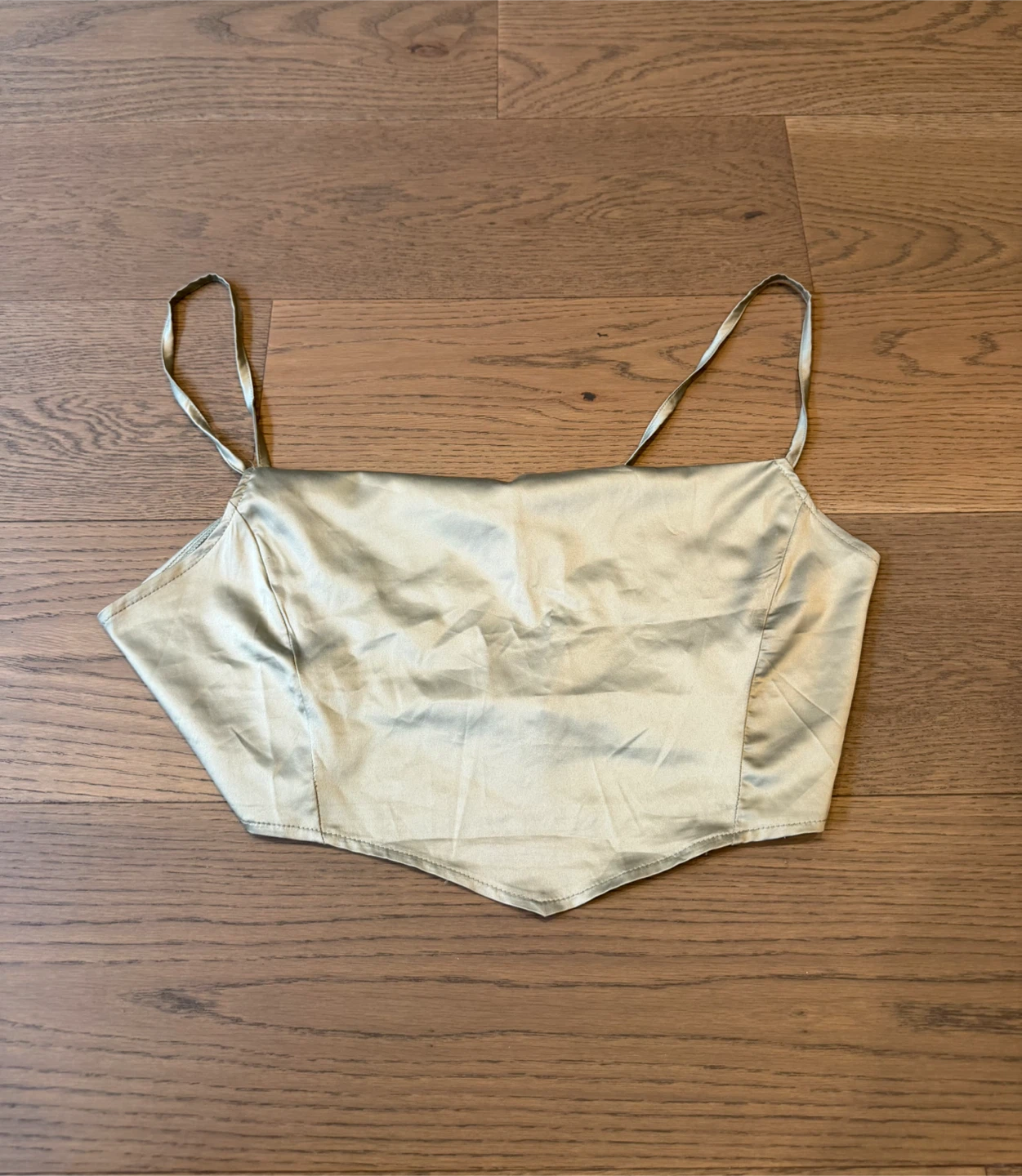 Sage Green Satin Corset Top
